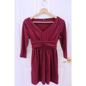 Maroon URBAN OUTFITTERS quarter sleeve dress